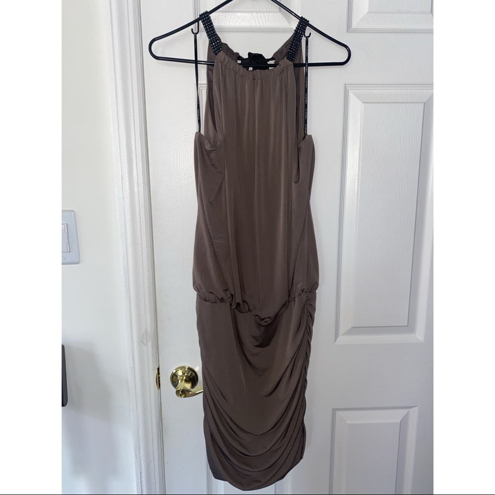 Taupe halter dress